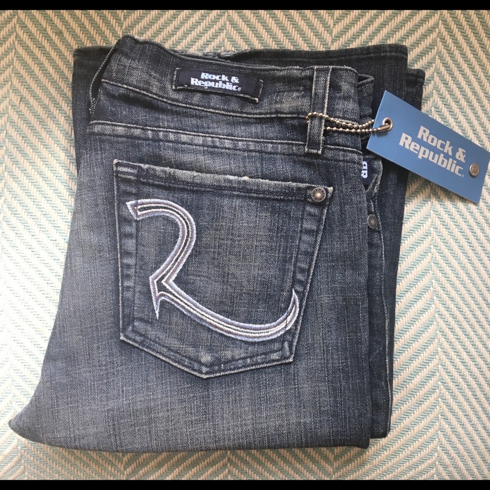 Rock & Republic Roth Radion Ivory Flare Jeans
